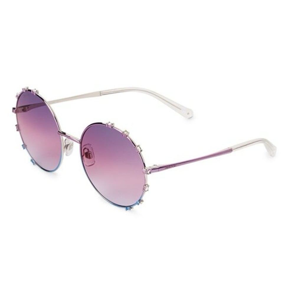 Swarovski Stylish Gradient Purple Sunglasses 57MM Round glasses Blue
